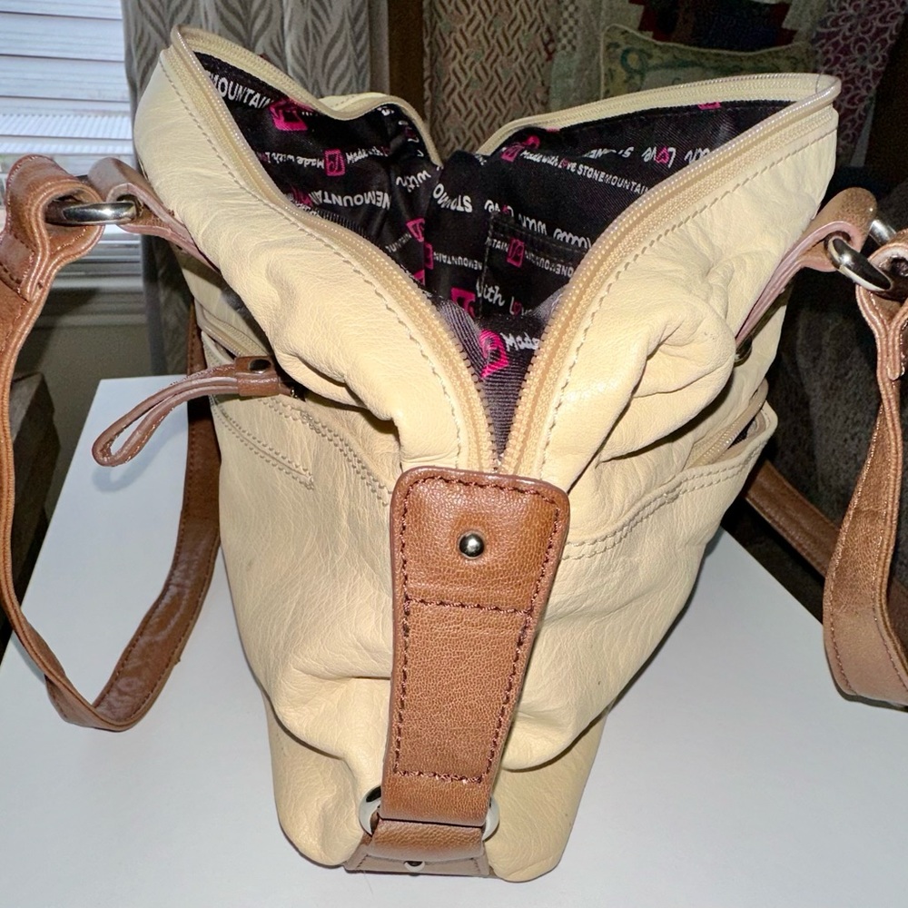 Stone Mountain Leather Cream/Brown Bag - Picture 6 of 10